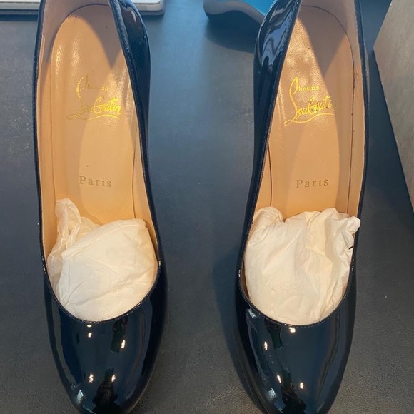 Christian Louboutin New Simple Pump 120 Parent Leather Heels - Black, Sz 38 - Picture 6 of 9